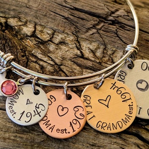 Personalized great great grandma bracelet. Gift for grandmother. Mothers day gifts for grandma. Nana bracelet. Pregnancy announcement gift image 10