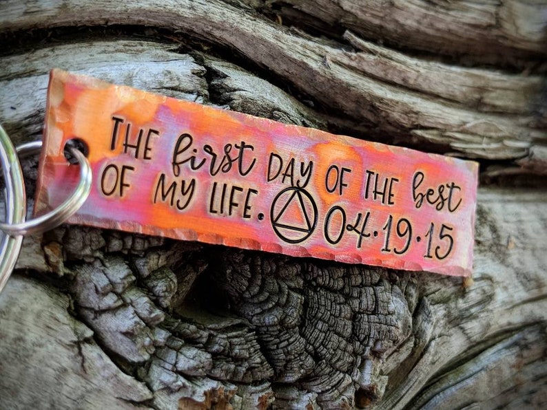 Recovery Keychains Personalized Sobriety Recovery Keychain. Inspirational Sober ...