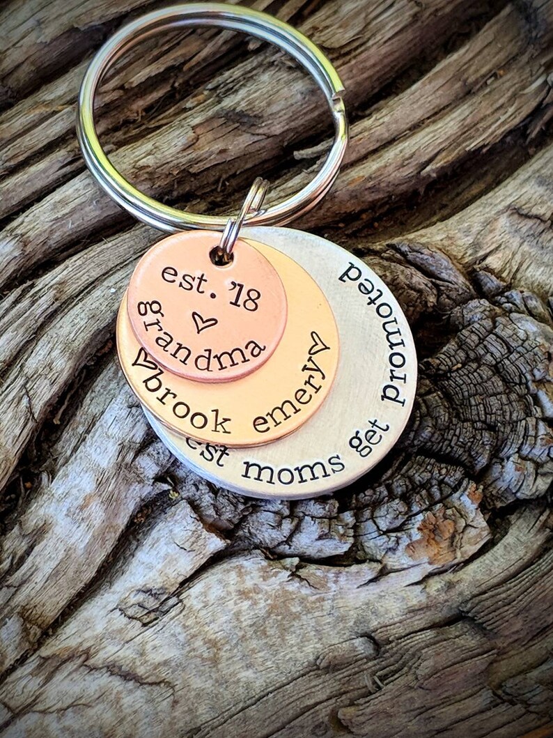 Personalized Stamped Grandma Keychain Grandmother Gift Grandma - Etsy