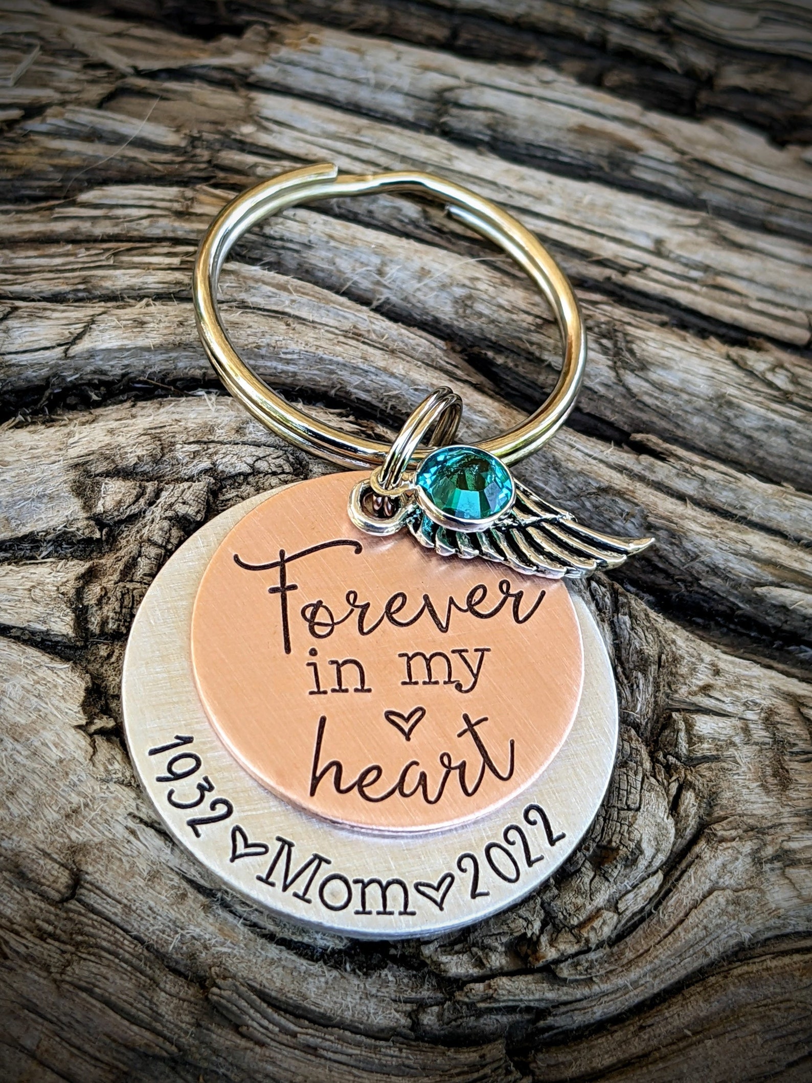 Personalized Hand Stamped Mother Memorial Keychain. Loss of Parent Gift ...