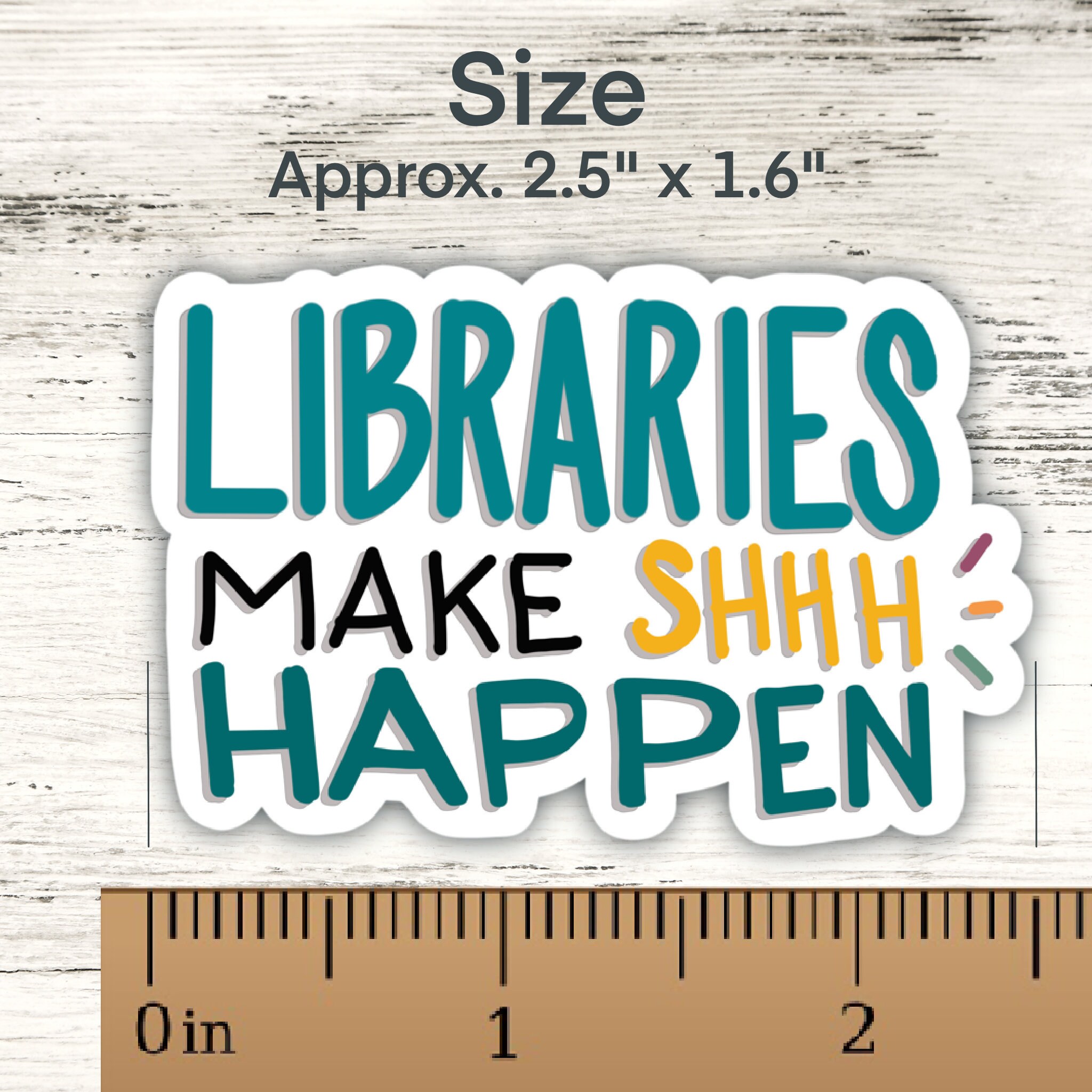 Libraries Sticker Illustrated Book Library Theme Etsy