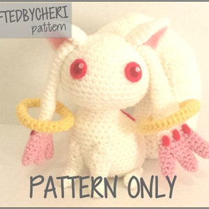 PATTERN - Puella Magi Madoka Magica Kyubey Crochet Plushie