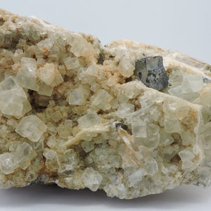 Fluorescent cubic fluorite with galena from New Mexico, USA – large cabinet size