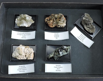 Mineral collection box from all over the world - 5 pieces