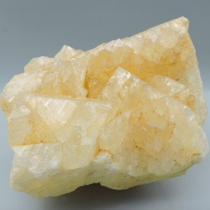 Yellow fluorite from France – cabinet size