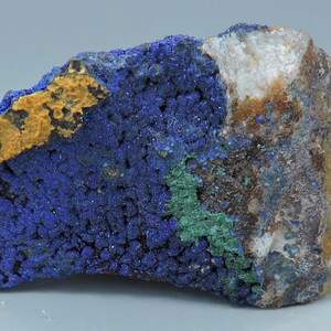 Azurite and malachite on quartz from Morocco – miniature
