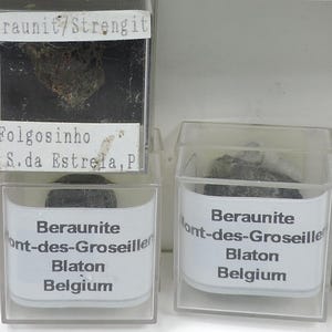 Beraunite micromounts from Belgium and Portugal