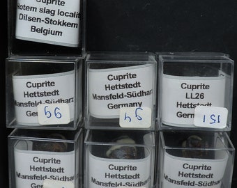 Cuprite micromounts from Belgium and Germany
