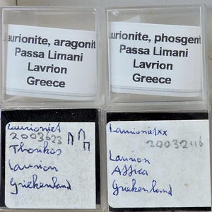 Laurionite micromounts from Germany and Greece