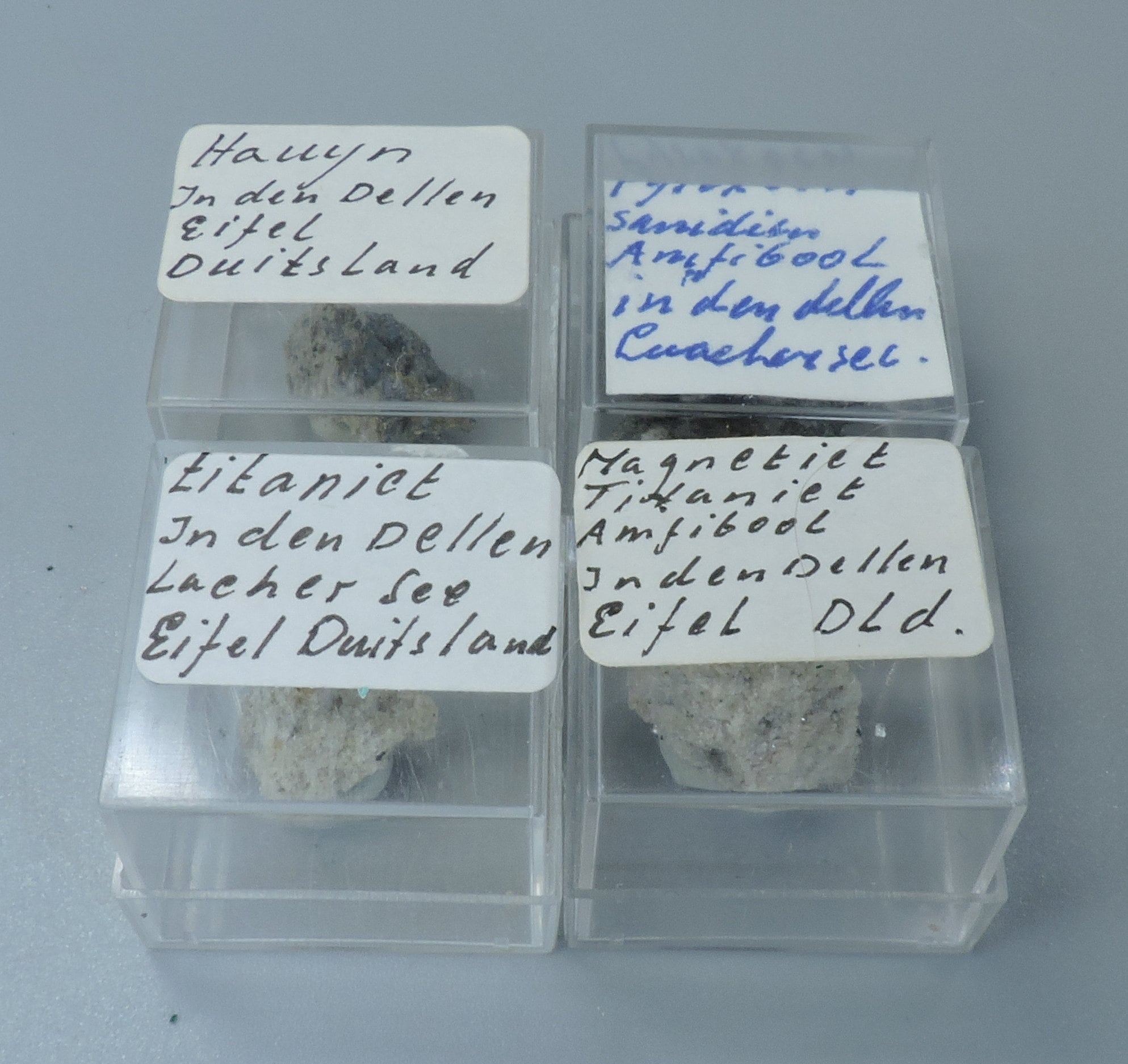 Delllen 4 Micromount Boxes From the in Den Dellen Quarries, Mendig, Eifel ...