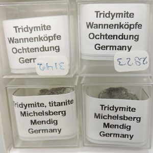 Tridymite micromounts from Germany and the Czech Republic
