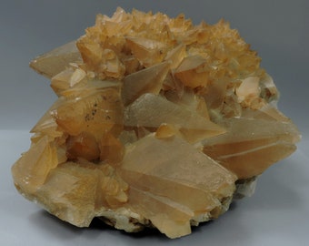 Gran grupo de cristales de calcita en forma de diente de perro de España: tamaño de armario grande