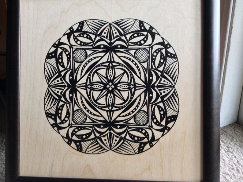 mandala wood print image 1