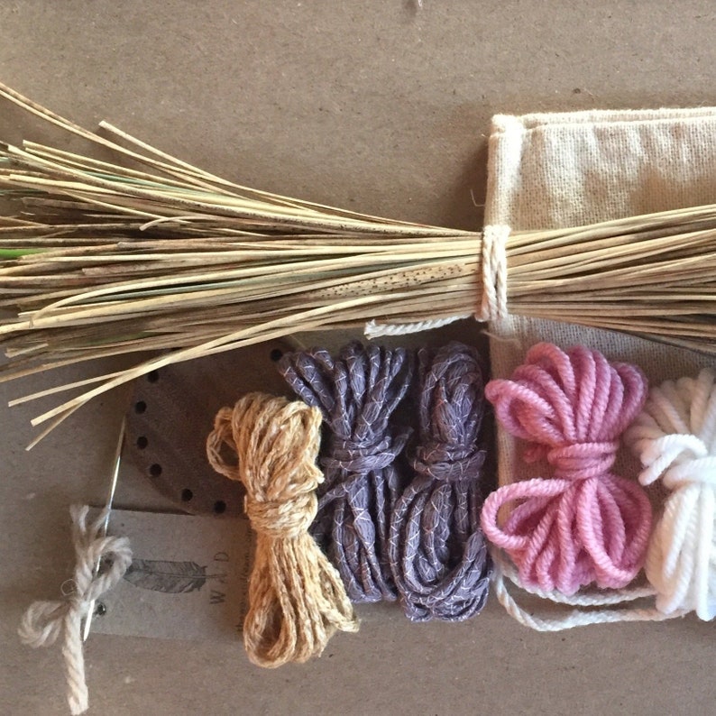 DIY Basket Weaving Kit: Blues & Greys, Wood Base Coil Basket image 5
