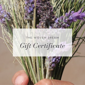Carte-cadeau, chèque-cadeau sur le site officiel de ma boutique fait main sur thewovendream.com, coffret cadeau, cadeau fait main, cadeau durable