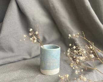 Light Blue glazed porcelain Mini Planter,Indoor Garden, Cactus Pot, Handmade Pottery, ceramics, Plant Lover Gift, Gardeners