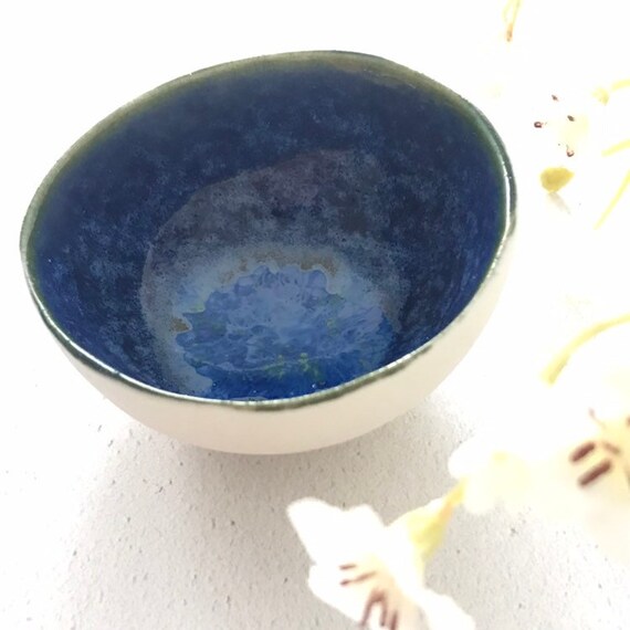Blue glazed porcelain mini bowl