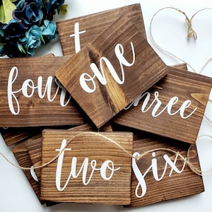 Wooden Table Numbers, Wood Table numbers, wedding table numbers, wedding numbers, table numbers, guest table numbers