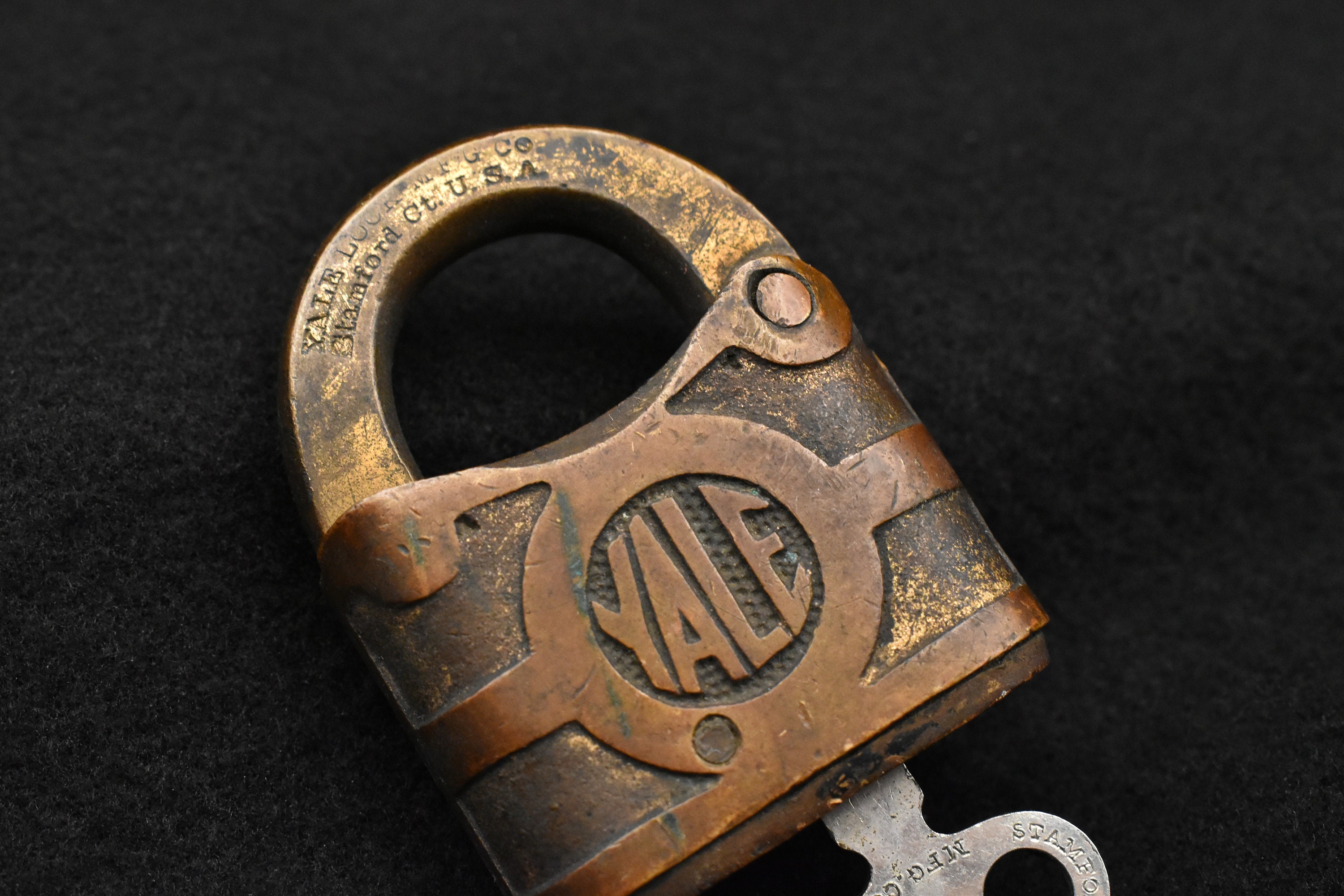 Antique Bronze Yale Padlock Very rare
