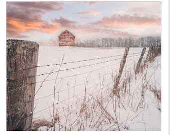 Barn in Snow- Digital Download