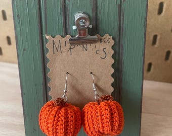 Crochet Pumpkin Earrings