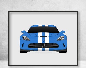 Dodge Viper SRT10 Carbon Fiber Look Graphic Aluminum License Plate Made in USA