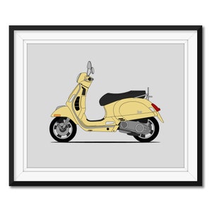 Poster di stampa di auto ispirata allo scooter italiano d&#39;epoca Vespa, decorazione da parete CX1 (senza cornice)