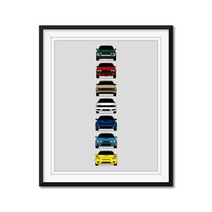 Toyota Celica Generations Inspired Car Poster Print Wall Art Decor of the History and Evolution of the Celica AX1 (Unframed)