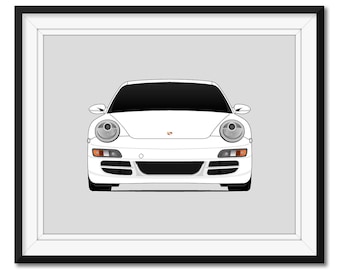 Porsche 911 Carrera 997.1 (2005-2008) Car Poster Print Wall Art Decor Carerra CX1 (Unframed)