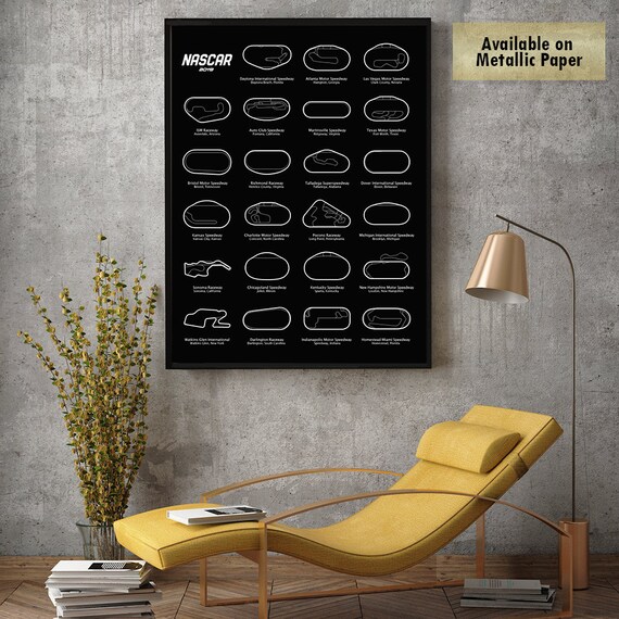 Nascar Monster Energy Cup Series Race Track Circuit 2019 Poster Print Wall Art Digital Download E1