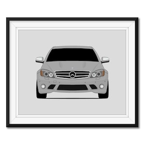 Mercedes-Benz C-Class C63 W204 AMG (2008-2011) Inspired Car Poster Print Wall Art Decor CX1 (Unframed)