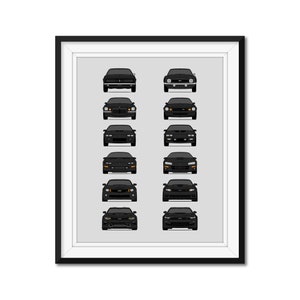 Chevy Camaro Generations (1967-Present) Inspired Car Poster Print Wall Art Decor the History and Evolution Chevrolet Camaro AX1 (Unframed)