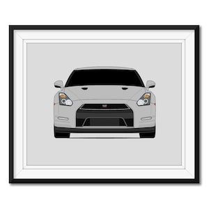 Nissan GT-R R35 (2011-2016) Inspired Car Poster Print Wall Art Decor Skyline Godzilla Nismo V-Spec CX1 (Unframed)