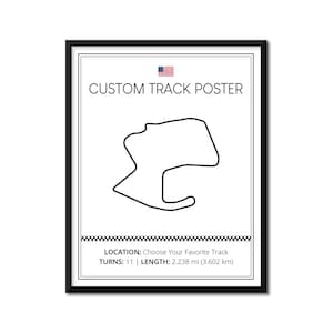 Personalisierbares Rennstrecken-Poster - anpassbarer Track Day Racing-Druck Perfekte Wandkunst-Dekorgeschenk für Auto-Enthusiasten