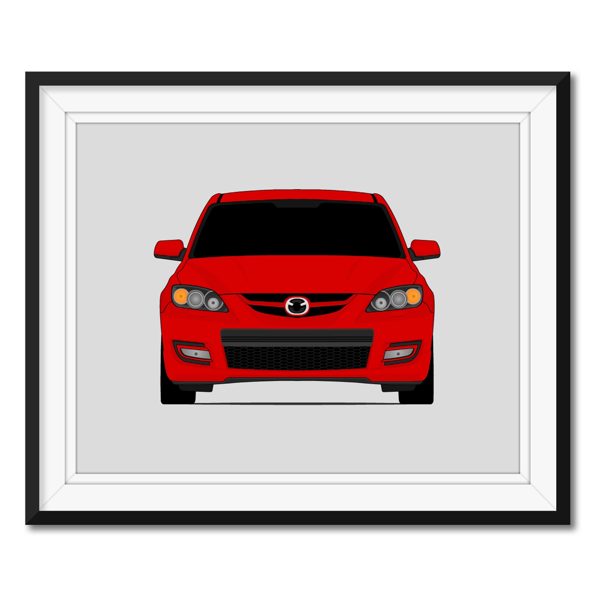 Mazda 3 hatchback BK vector drawing