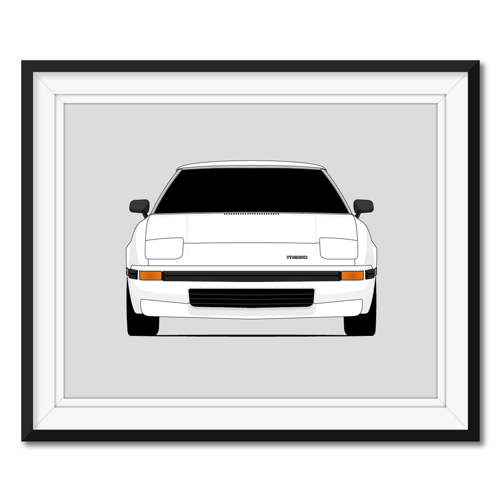 Mazda RX-7 FB (1981-1985) Inspired Car Poster Print Wall Art Decor RX7 CX1 (Unframed)