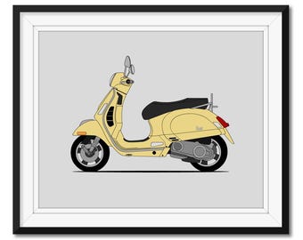 Vespa Vintage Italian Scooter Car Poster Print Wall Art Decor CX1 (Unframed)