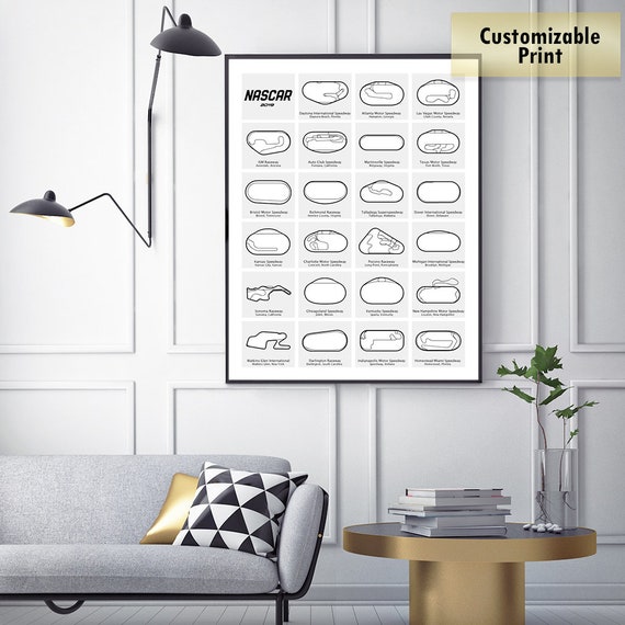 Nascar Monster Energy Cup Series Race Track Circuit 2019 Poster Print Wall Art B1