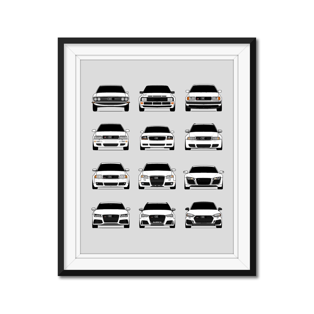 Audi Generations Inspired Poster Print Art History Evolution - Etsy