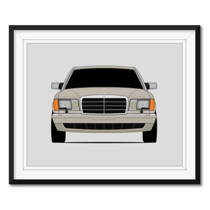 Mercedes-Benz 560 SEL W126 (1986-1991) Inspired Car Poster Print Wall Art Decor CX1 (Unframed)