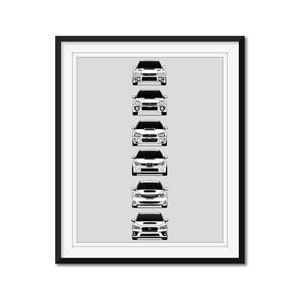 Subie Evolution Black Framed Print