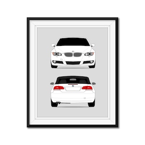BMW E92 E93 328i Sedan (2007-2010) (Front and Rear) Inspired Car Poster Print Wall Art E90 E91(316i 318i 320i 325i 328i 330i) CX1 (Unframed)