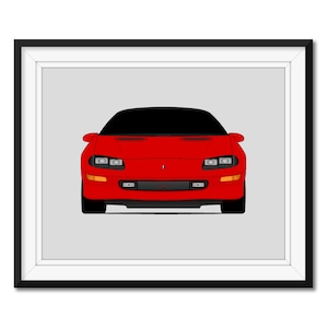 Chevy Camaro (1993-1997) 4th Generation Inspired Car Poster Print Wall Art Decor CX1 (Unframed)