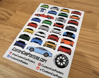 Custom Car Posters Bonus Sticker Sheets (10 sheets) XX1