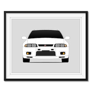 Nissan Skyline GT-R R33 (1995-1998) Inspired Car Poster Print Wall Art Decor CX1 (Unframed)