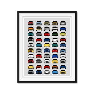 JDM Car Poster - Print features Best of Japanese Cars Evolution History Generations Handmade Perfect Gift JDM Car Enthusiast BX2 (Unframed)