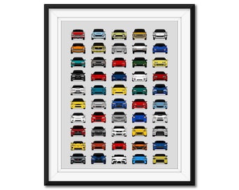 JDM Car Poster - Print features Best of Japanese Cars Evolution History Generations Handmade Perfect Gift JDM Car Enthusiast BX2 (Unframed)