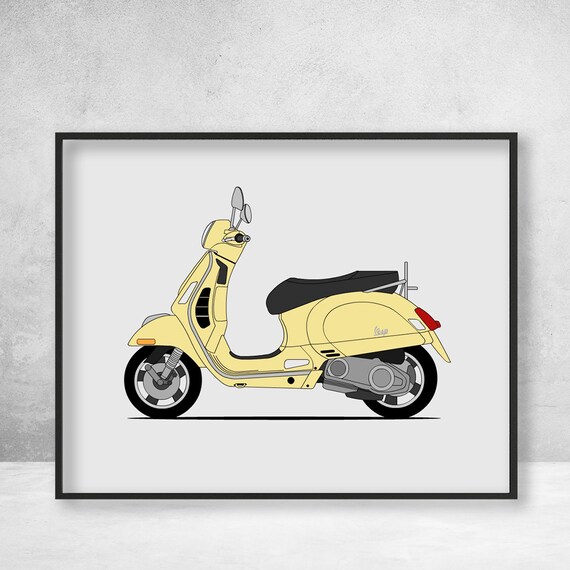 A0 A1 A2 A3 poster print for glass frame vintage art Italy painting Vespa