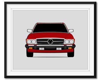 Mercedes-Benz 560SL (1986-1989) R107 Plakat ścienny z motywem samochodu CX1 (bez ramki)