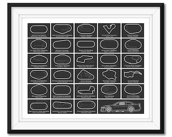 NASCAR Cup Series Race Track Circuit 2026 Car Poster Print Wall Art BX3 (Unframed)